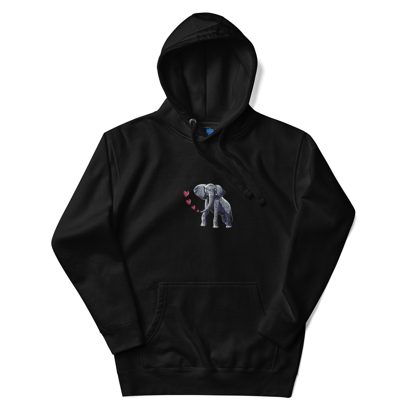 Elephant Breathing Love Embroidered Men's Hoodie