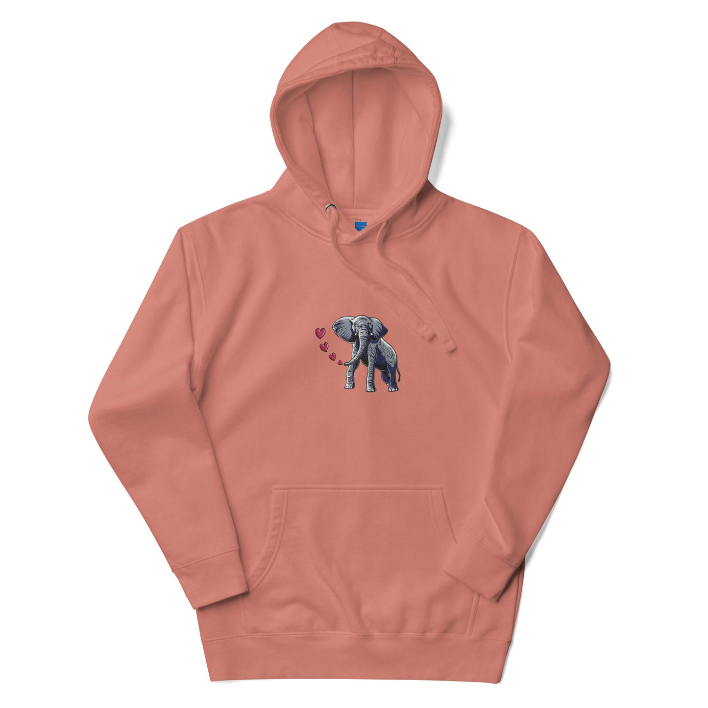 Elephant Breathing Love Embroidered Men's Hoodie